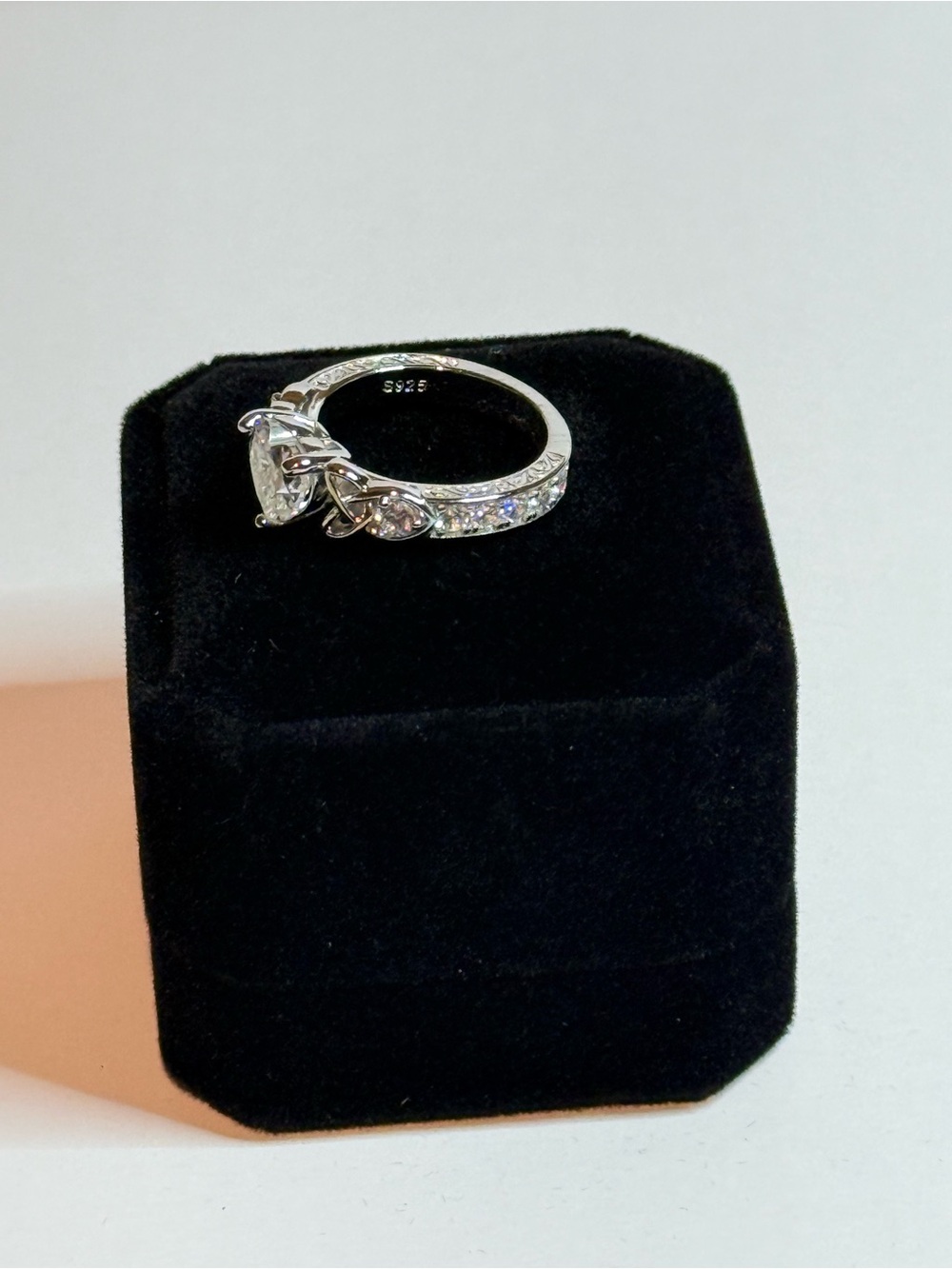 2ct Heart Cut Moissanite Ring 925 Sterling Silver - GRA Certified - Picture 5 of 9